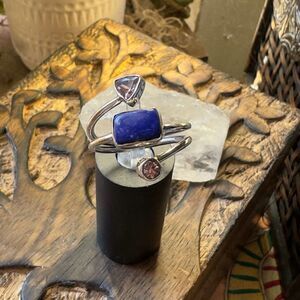 Pink Morganite & Blue Lapis Ring Size 9